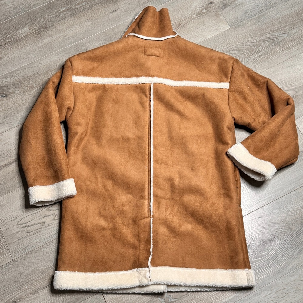 Universal Thread Sherpa Lined Suede Jacket Brown Womens Medium M - Picture 2 of 11